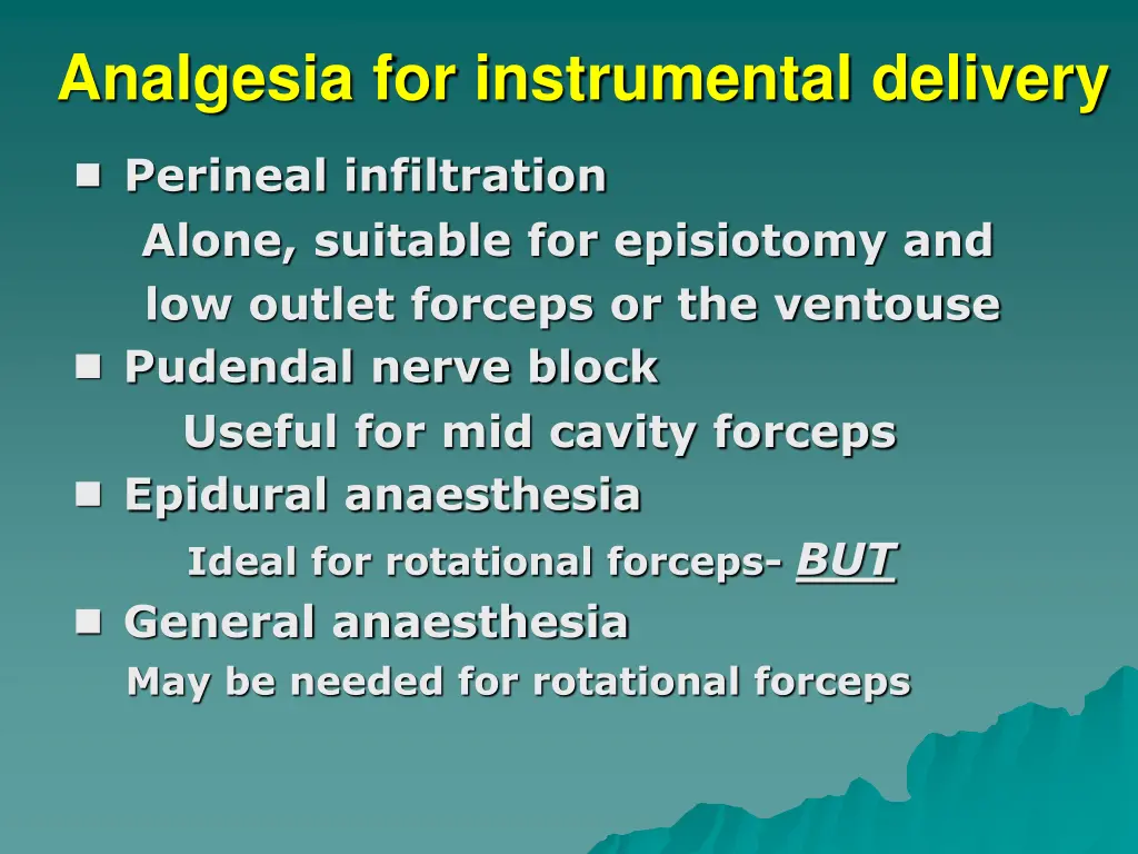 analgesia for instrumental delivery