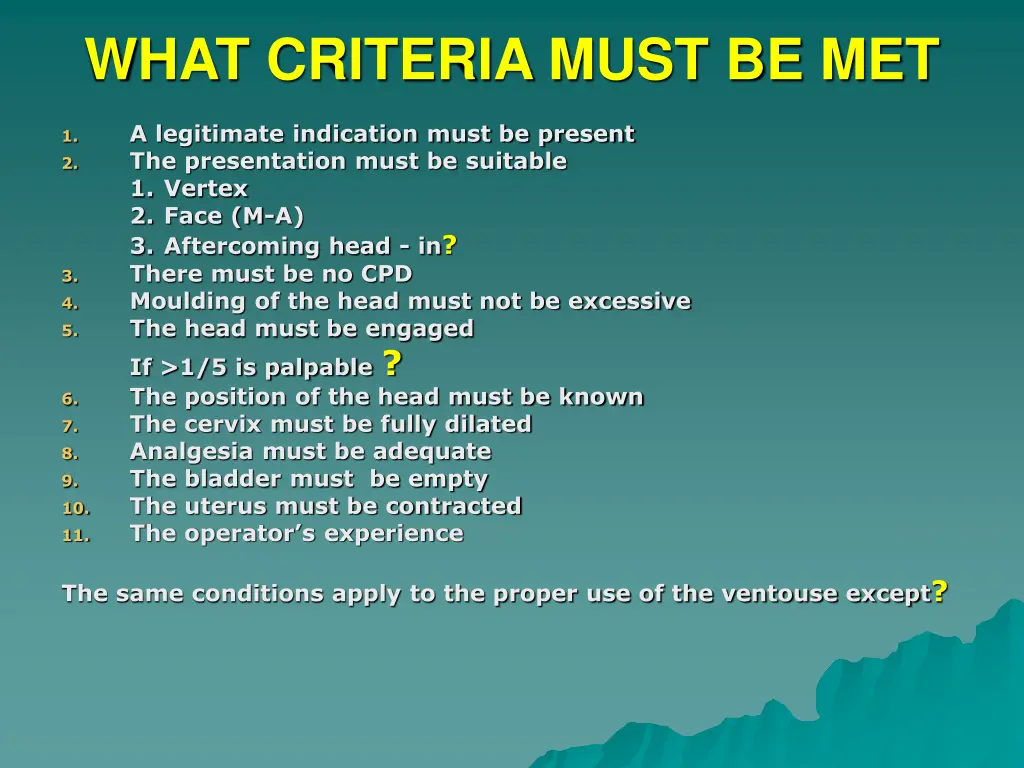 what criteria must be met
