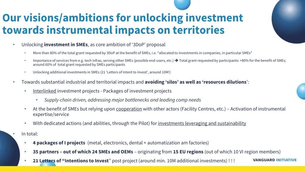 our visions ambitions for unlocking investment