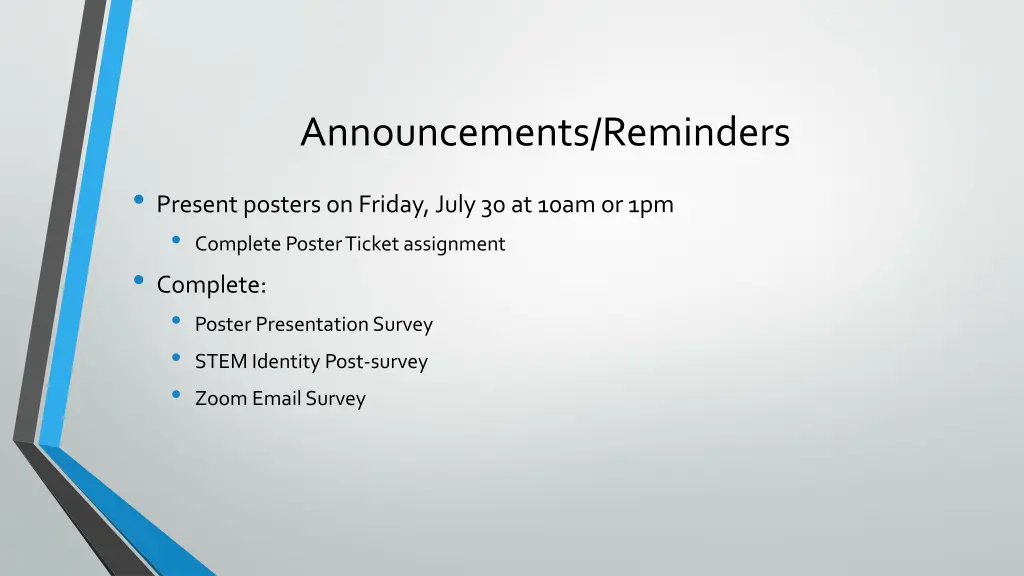announcements reminders