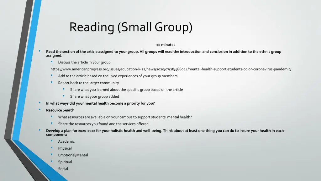 reading small group