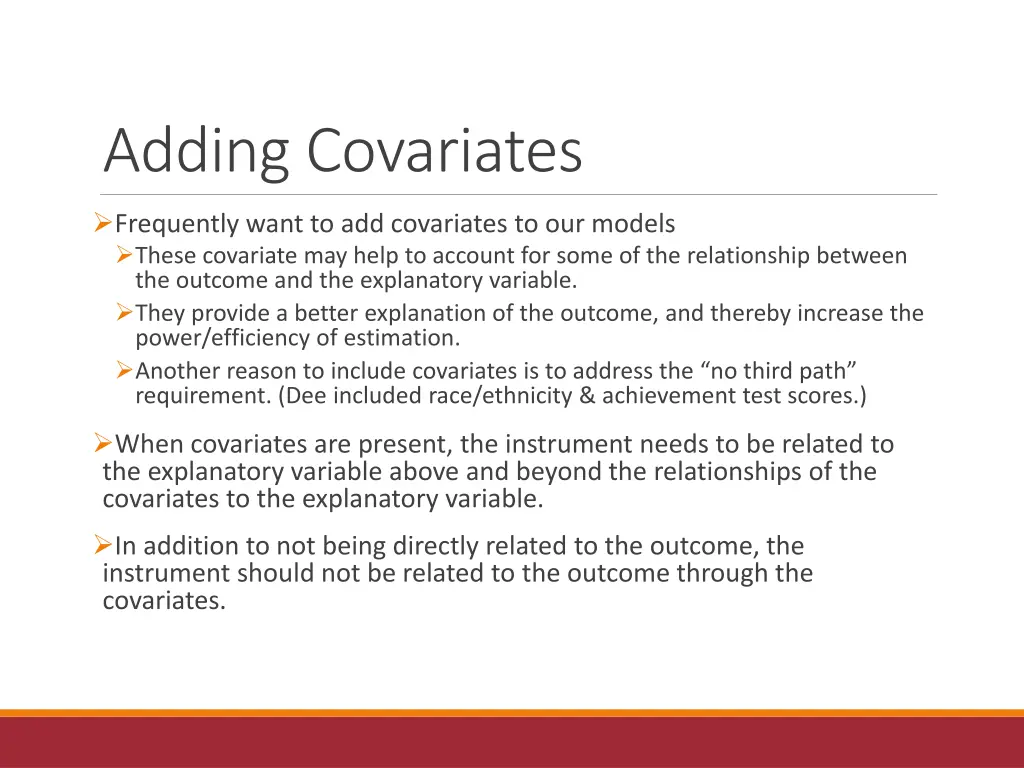adding covariates