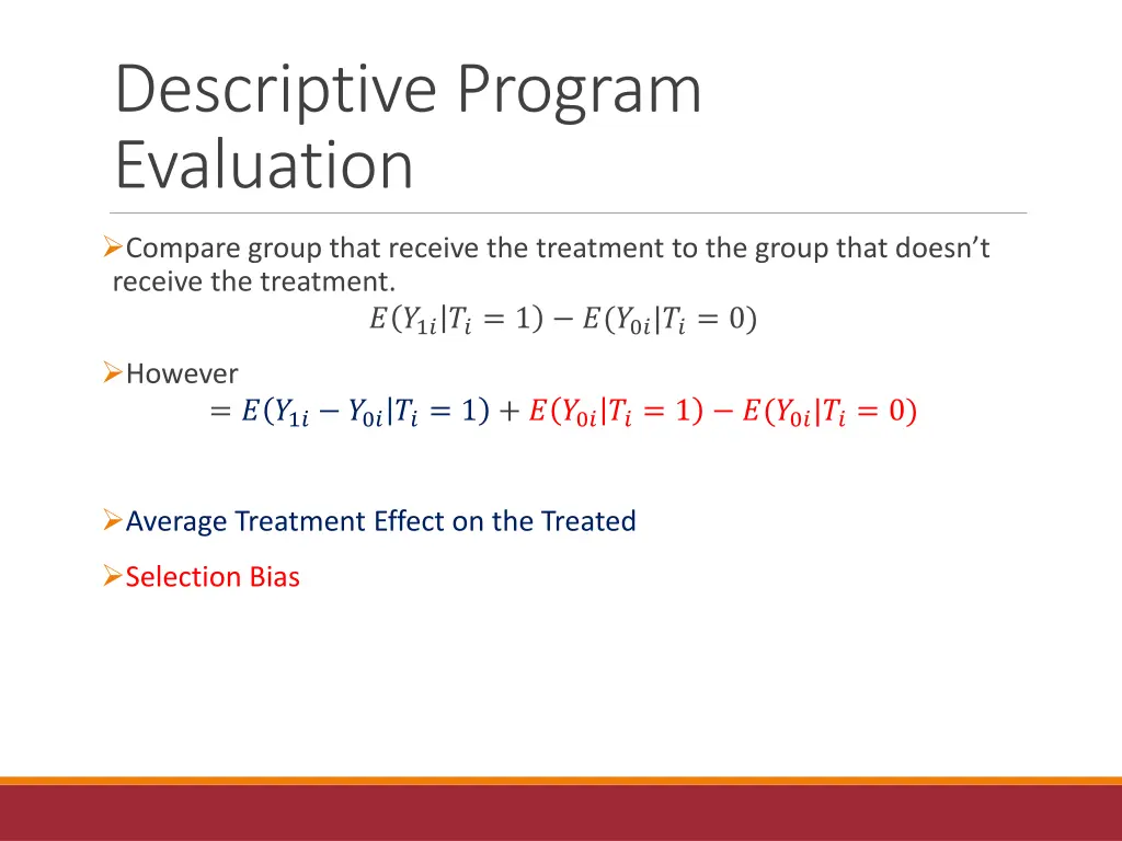 descriptive program evaluation