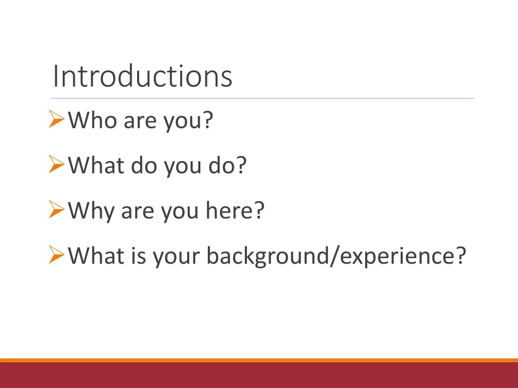 introductions who are you