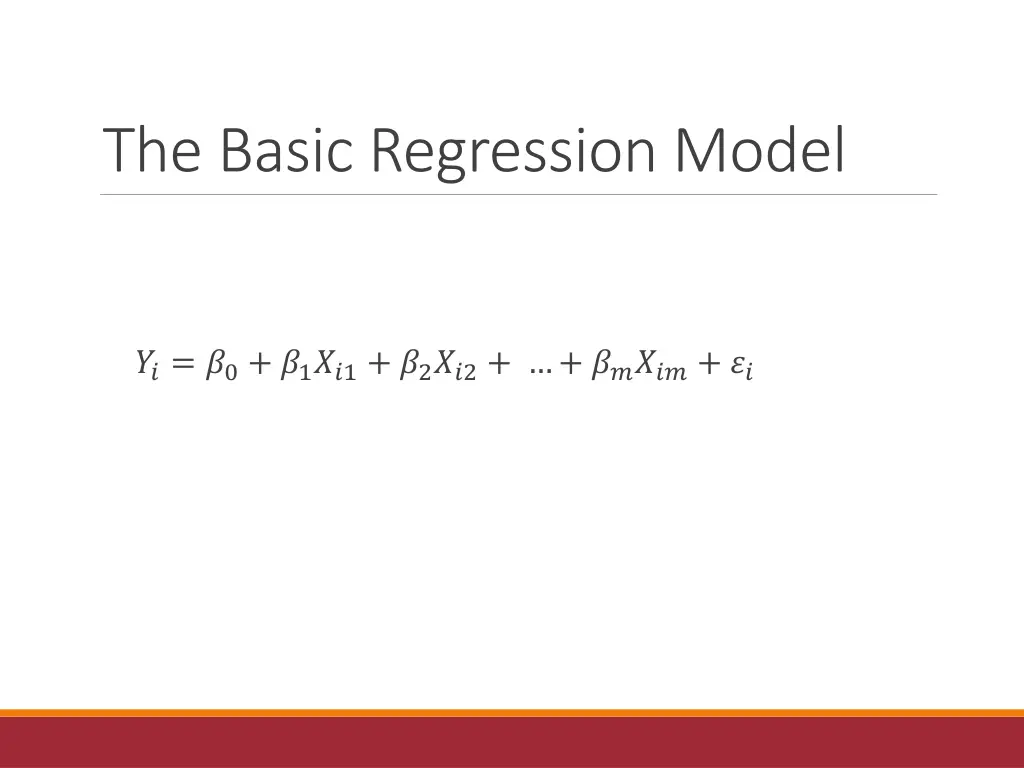 the basic regression model