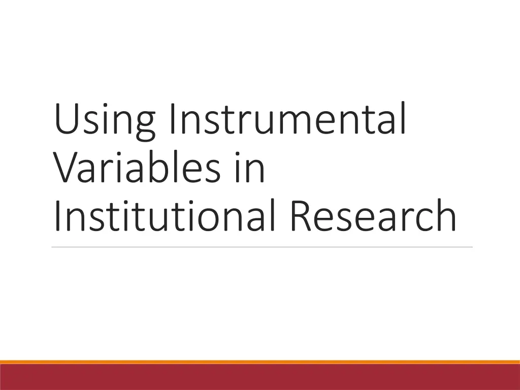 using instrumental variables in institutional