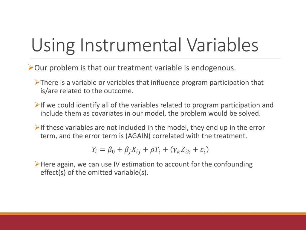 using instrumental variables