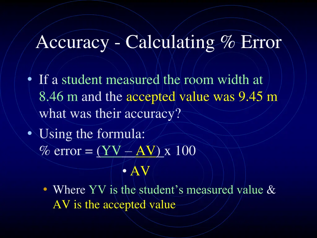 accuracy calculating error 1