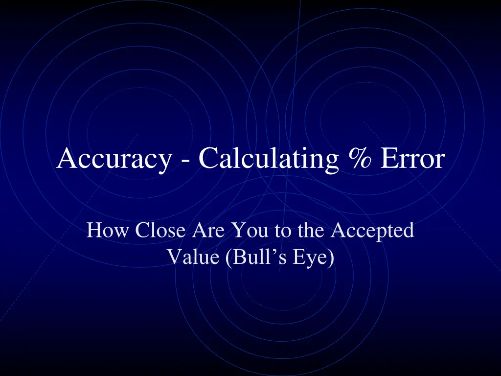 accuracy calculating error