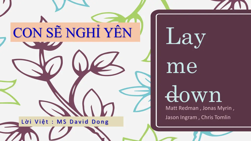 lay me down matt redman jonas myrin
