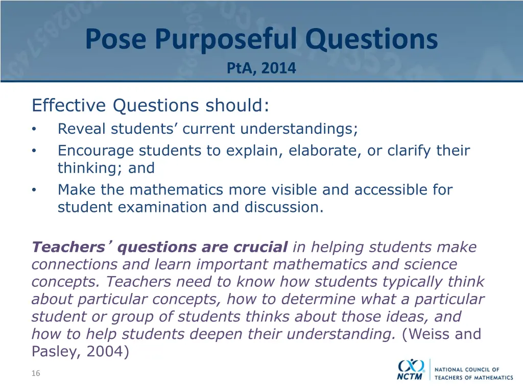 pose purposeful questions pta 2014