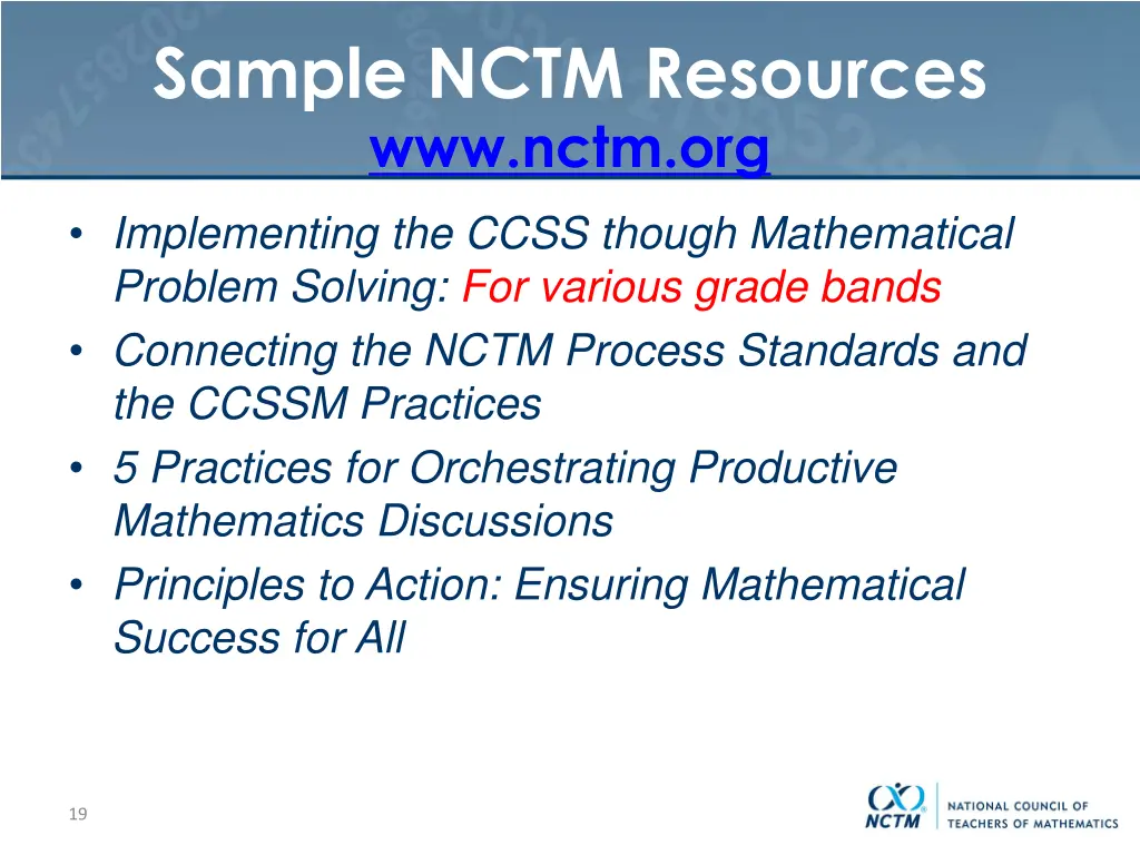 sample nctm resources www nctm org