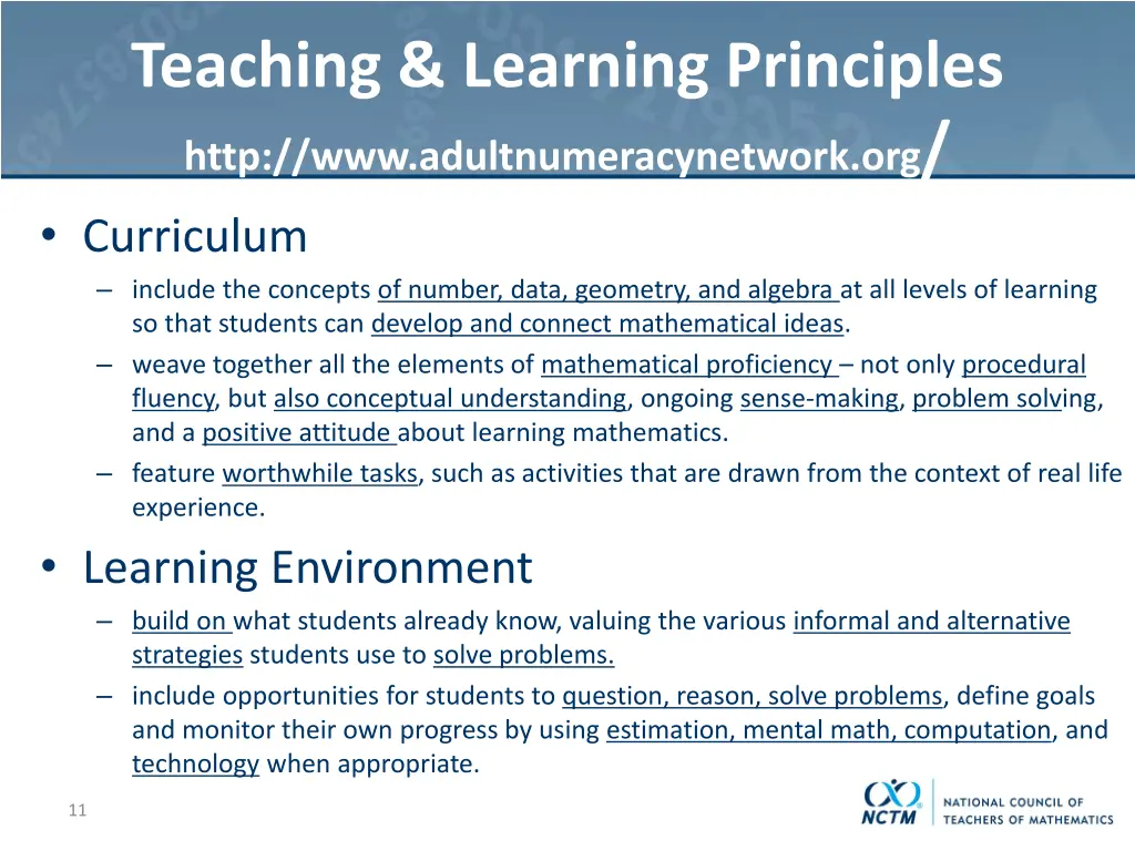 teaching learning principles http