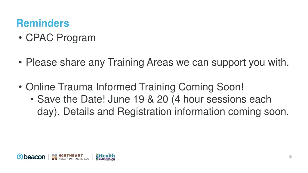 reminders cpac program