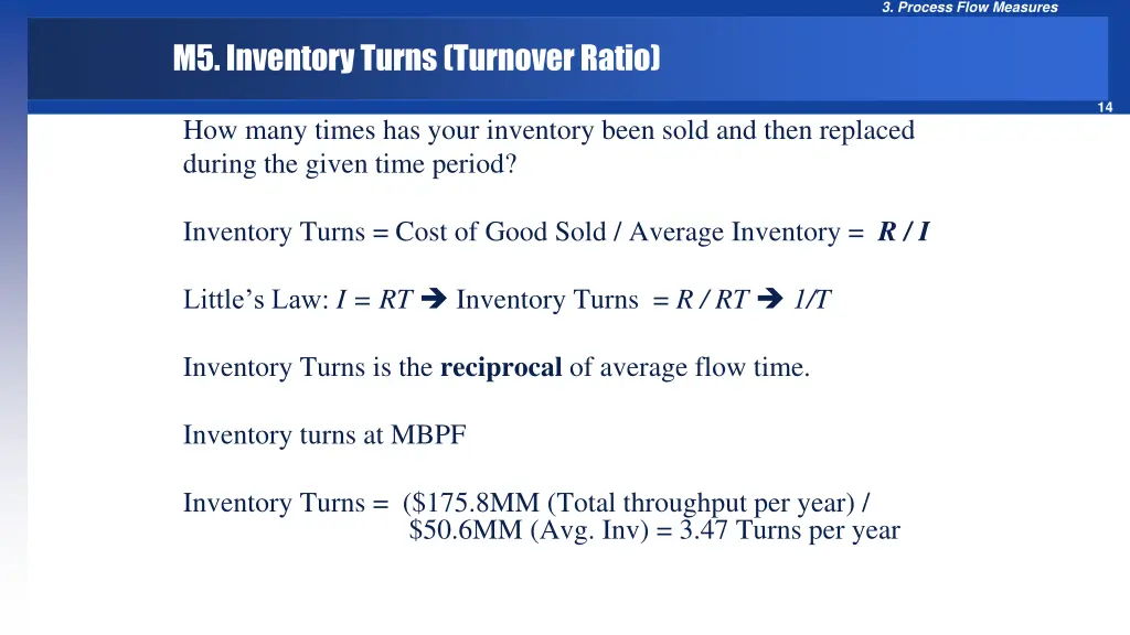 3 process flow measures 12