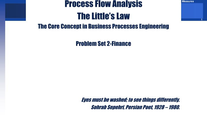 process flow analysis the little s law the core