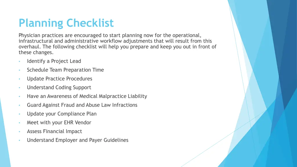 planning checklist