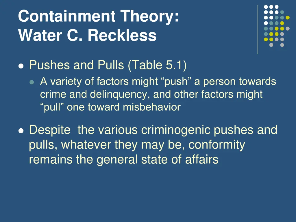 containment theory water c reckless 2