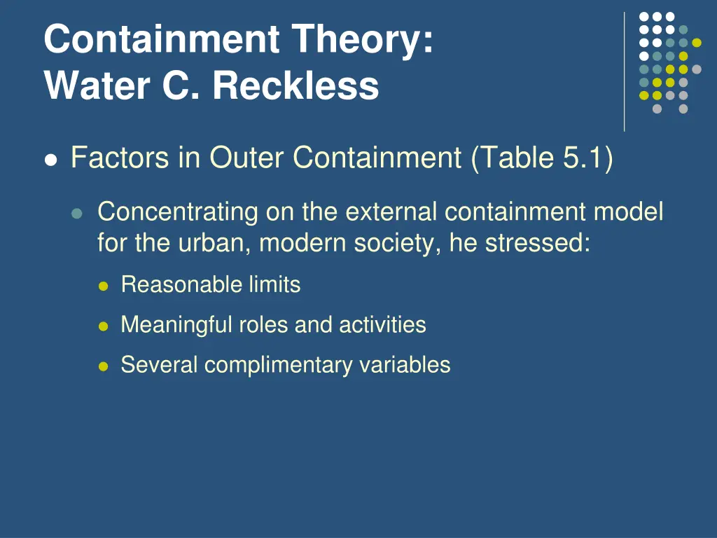 containment theory water c reckless 4