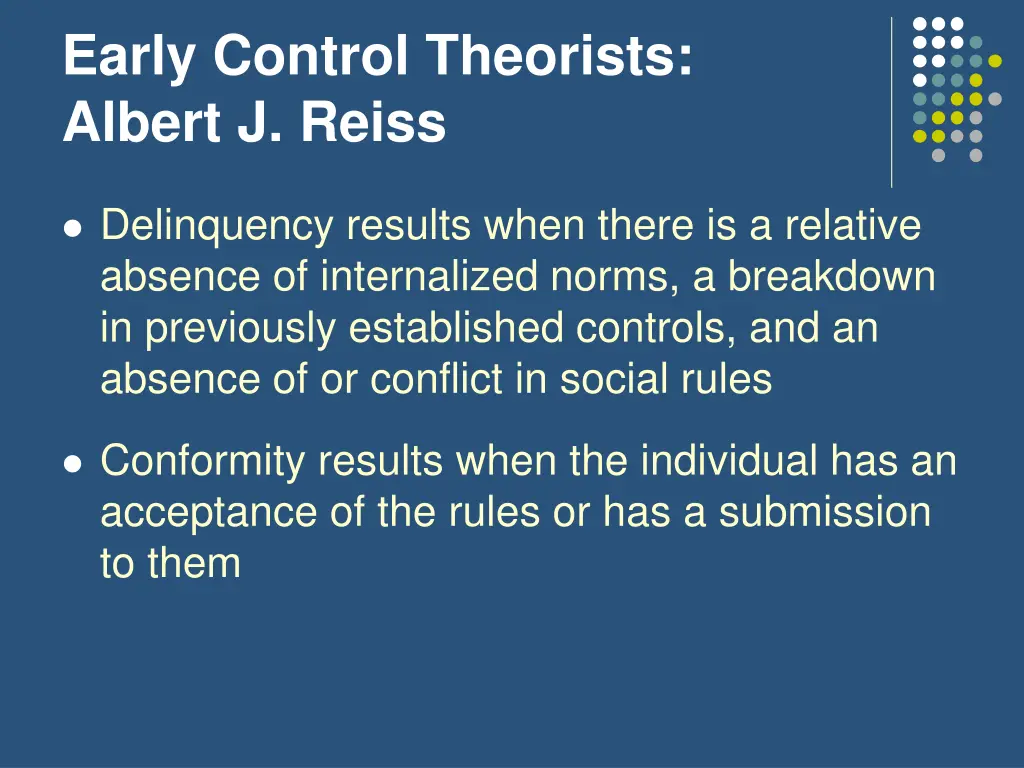 early control theorists albert j reiss 1