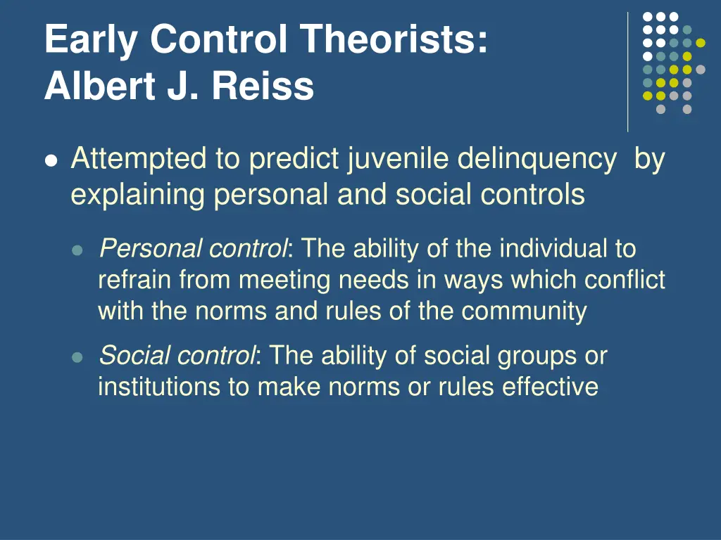 early control theorists albert j reiss