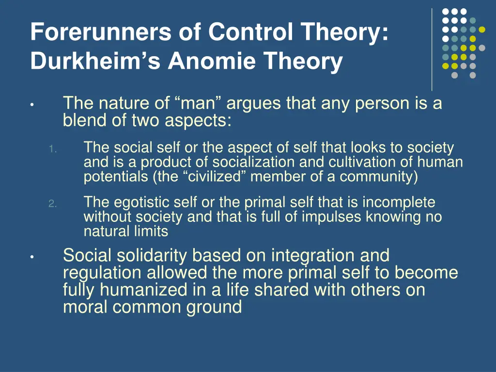 forerunners of control theory durkheim s anomie 2