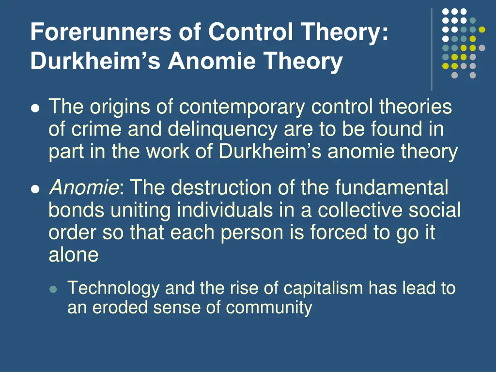 forerunners of control theory durkheim s anomie