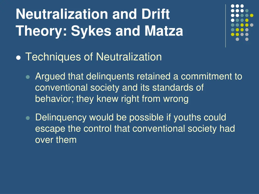 neutralization and drift theory sykes and matza 1