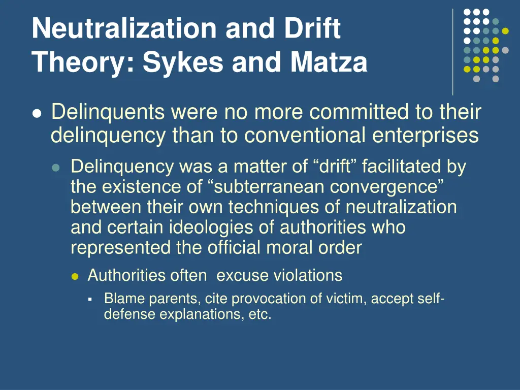 neutralization and drift theory sykes and matza 4