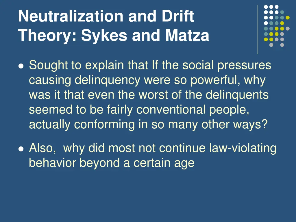 neutralization and drift theory sykes and matza
