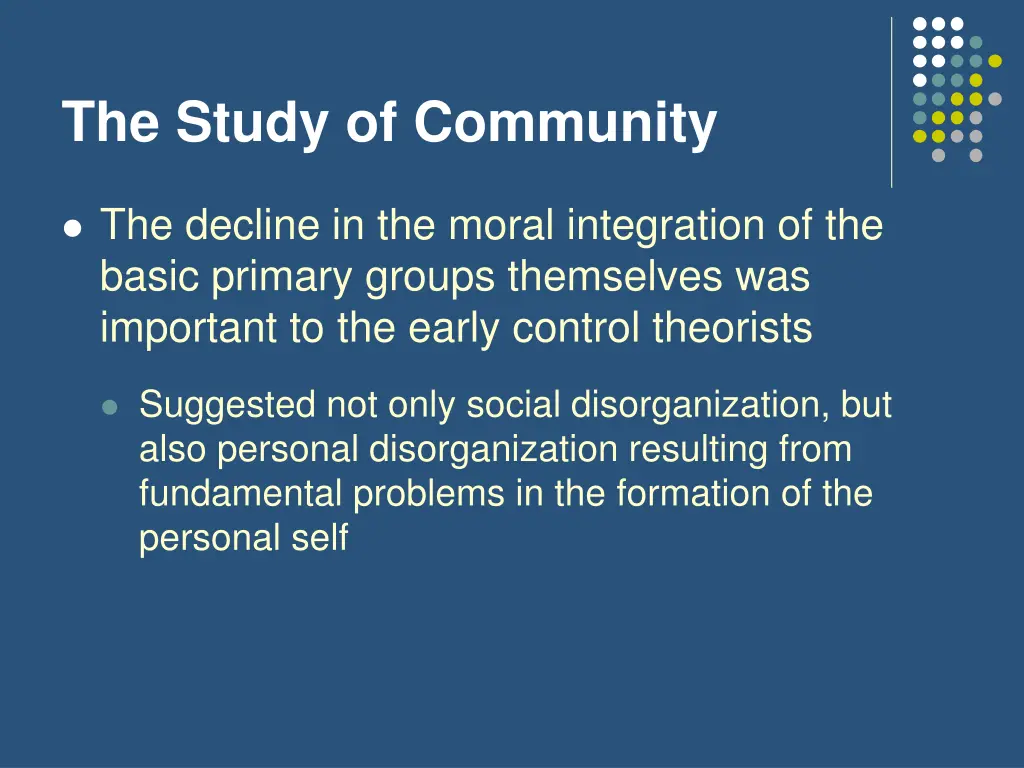 the study of community