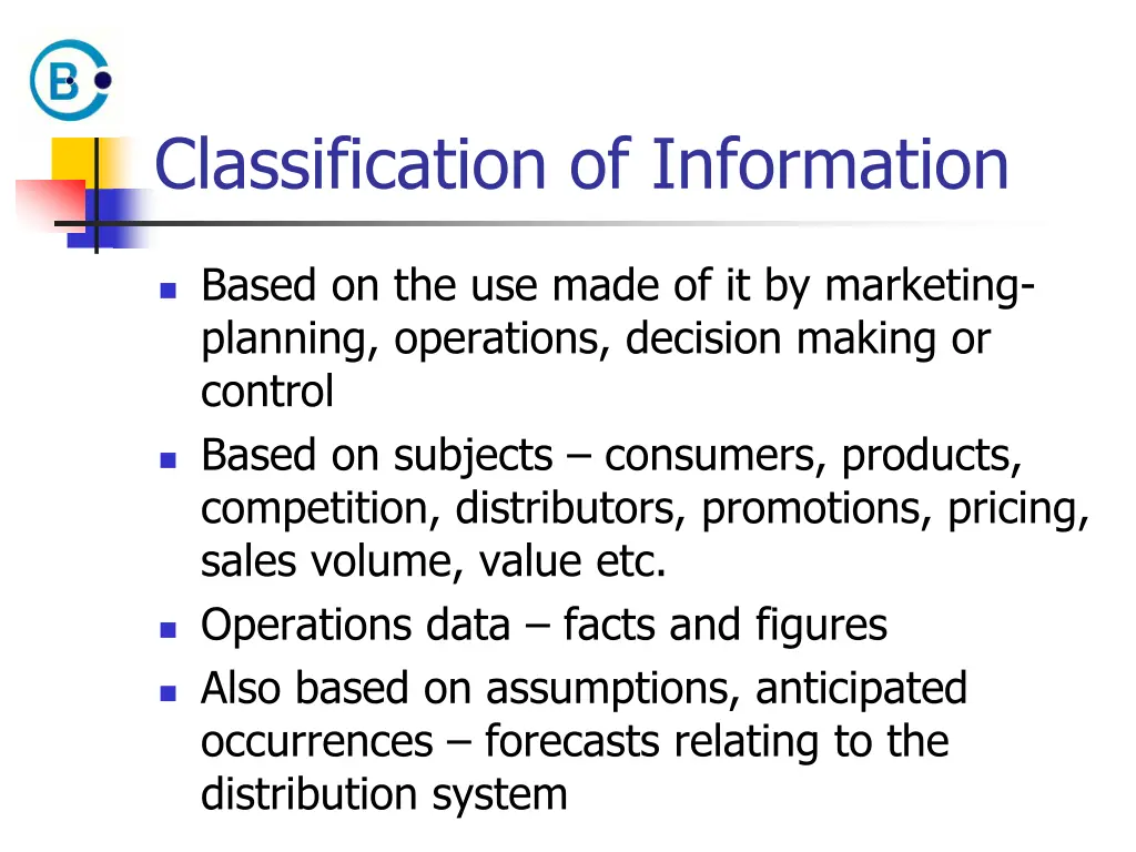 classification of information