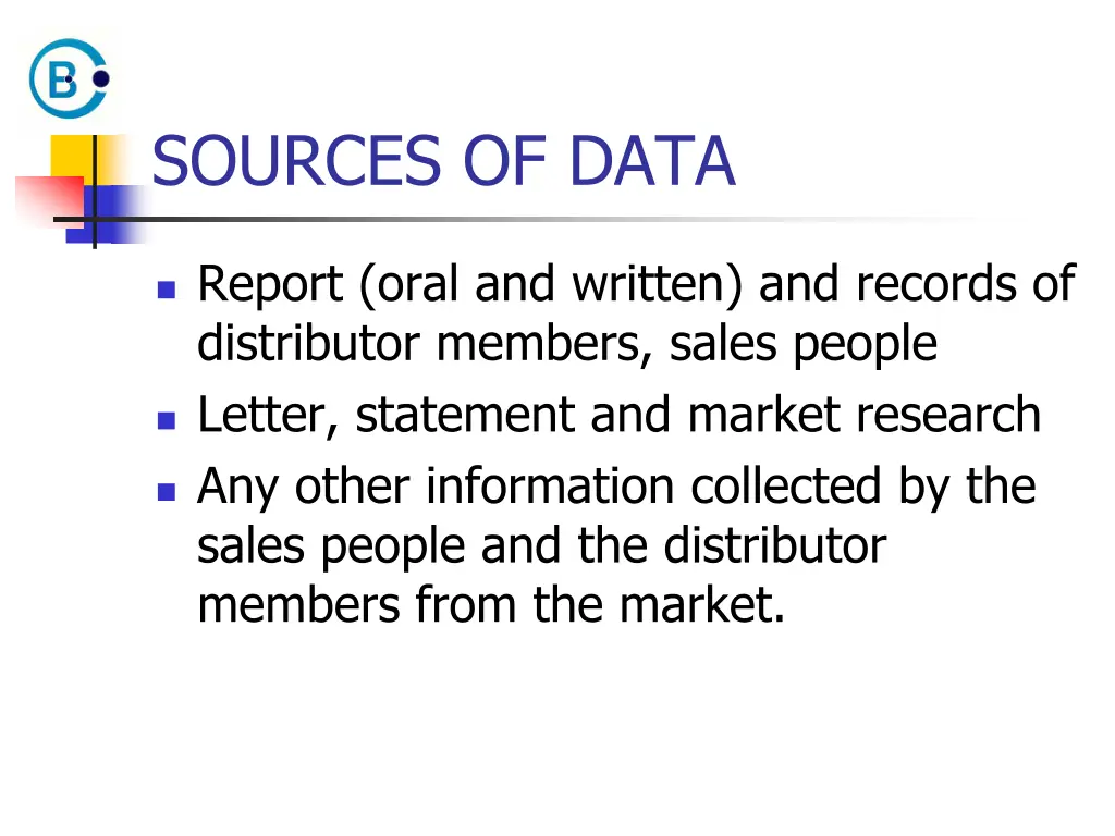 sources of data