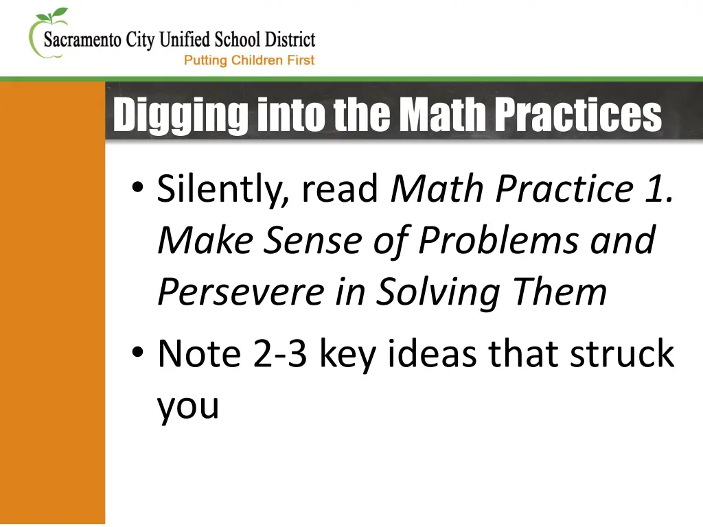 digging into the math practices