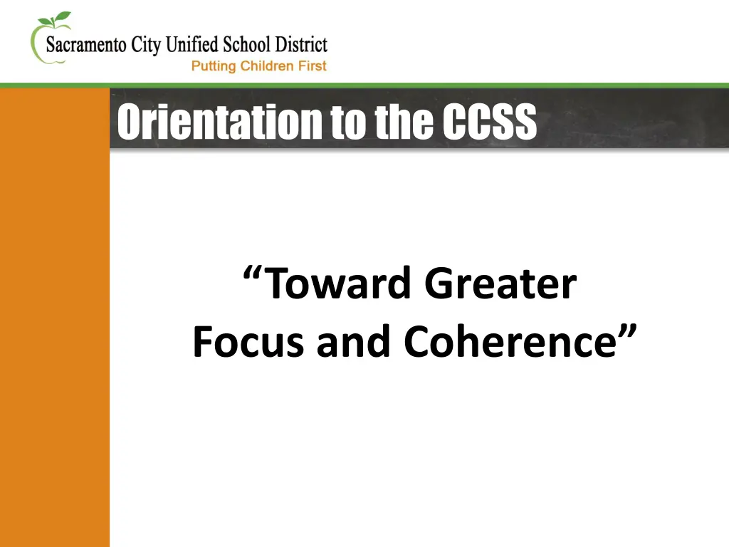 orientation to the ccss
