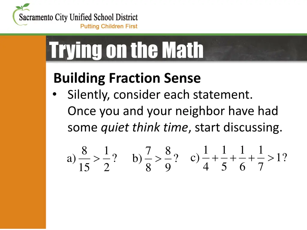 trying on the math