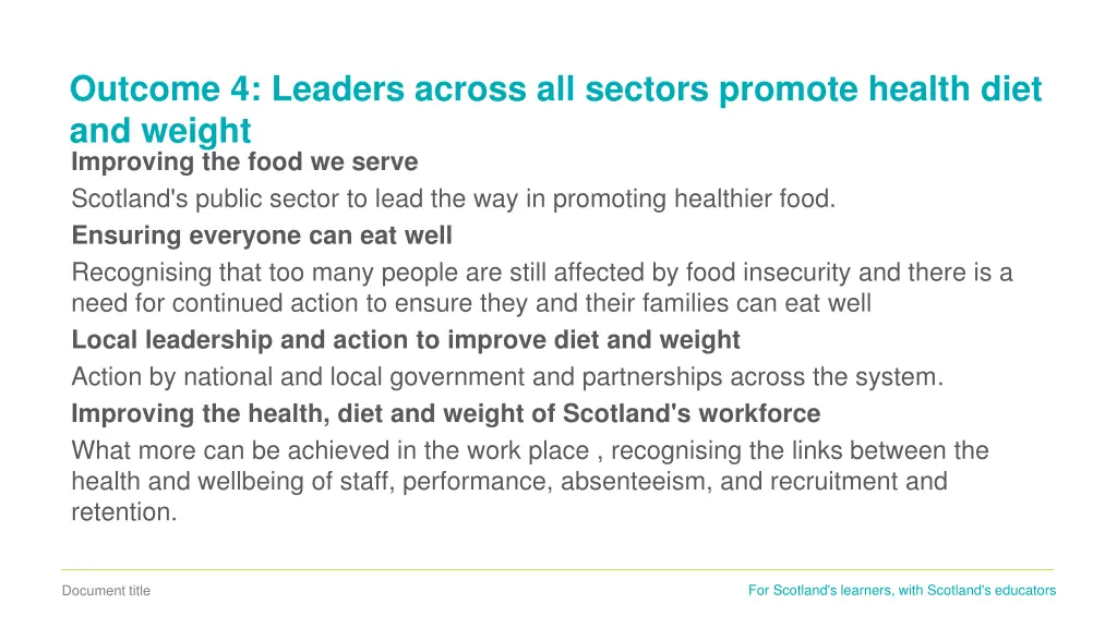 outcome 4 leaders across all sectors promote