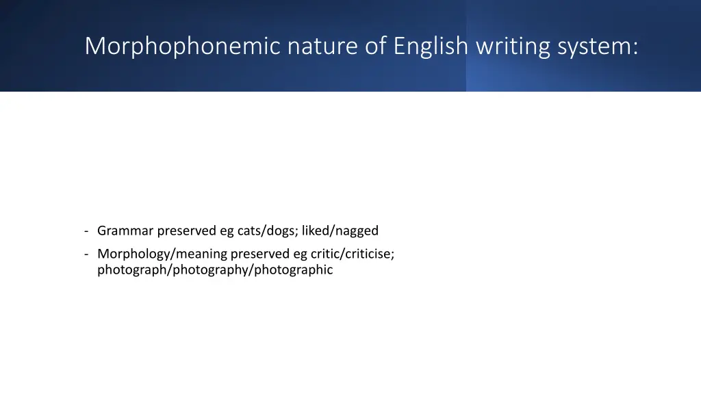morphophonemic nature of english writing system