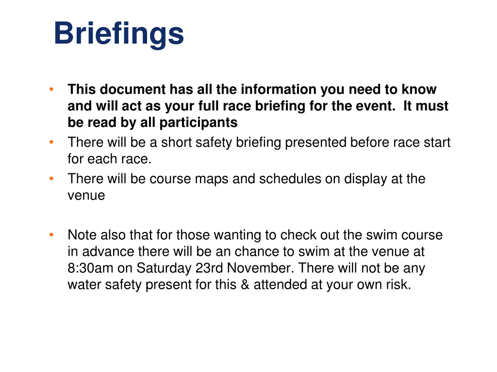 briefings