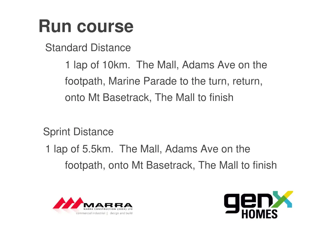 run course standard distance 1 lap of 10km