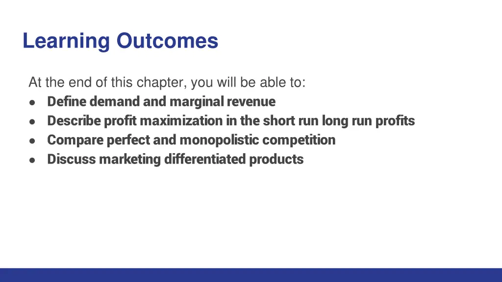 learning outcomes