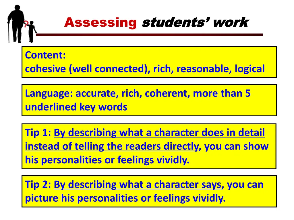 assessing students work students work