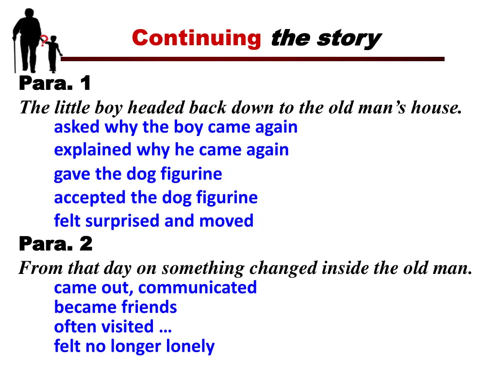 continuing the story