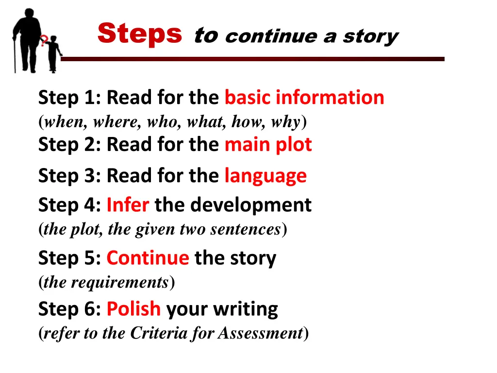 steps to continue a story