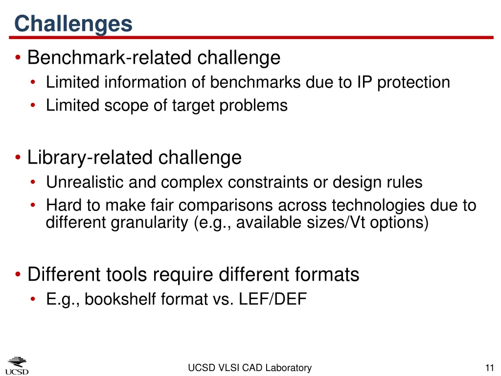 challenges benchmark related challenge limited