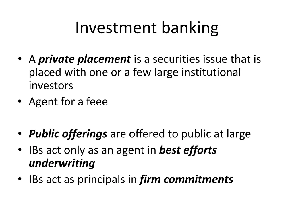 investment banking 1