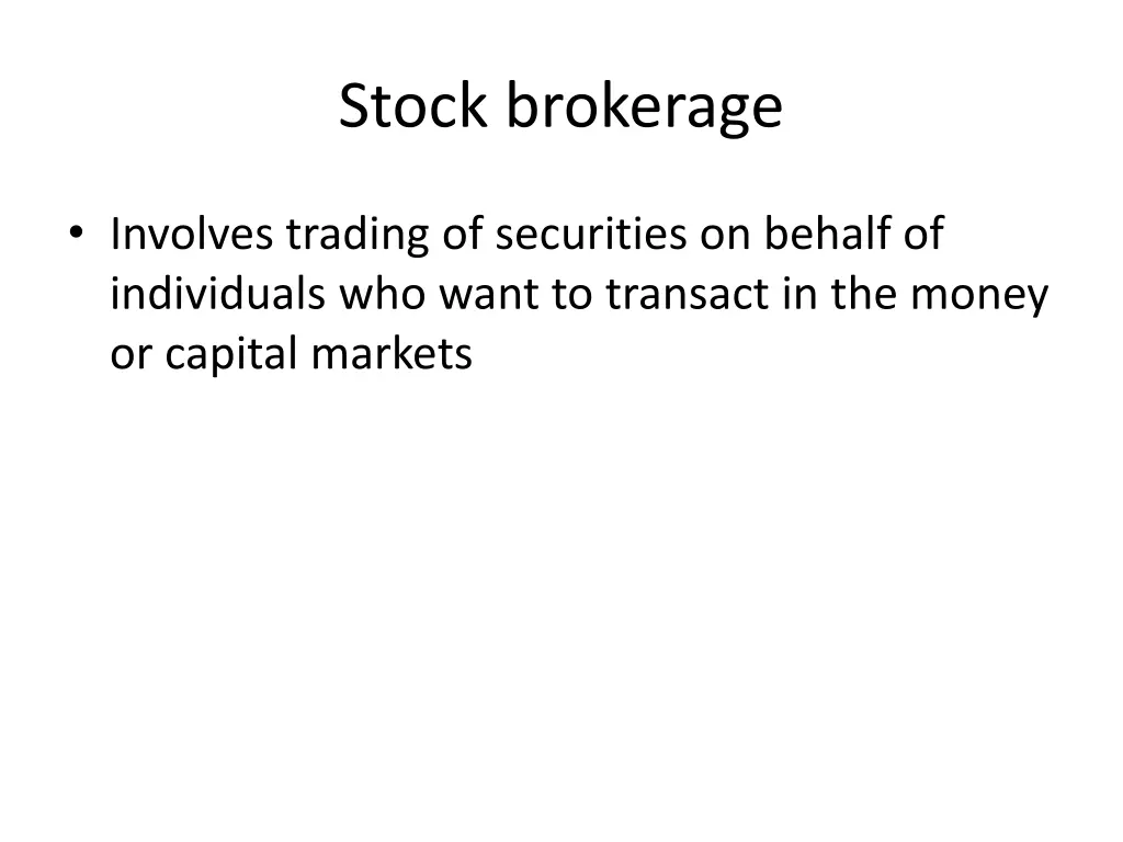 stock brokerage