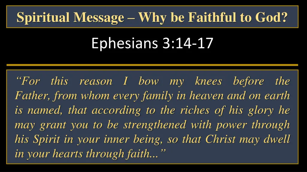 spiritual message why be faithful to god 3