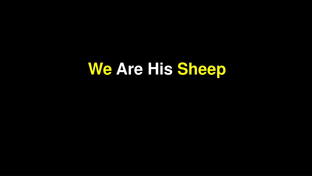 we are his sheep