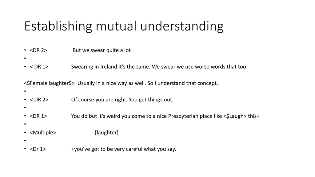 establishing mutual understanding